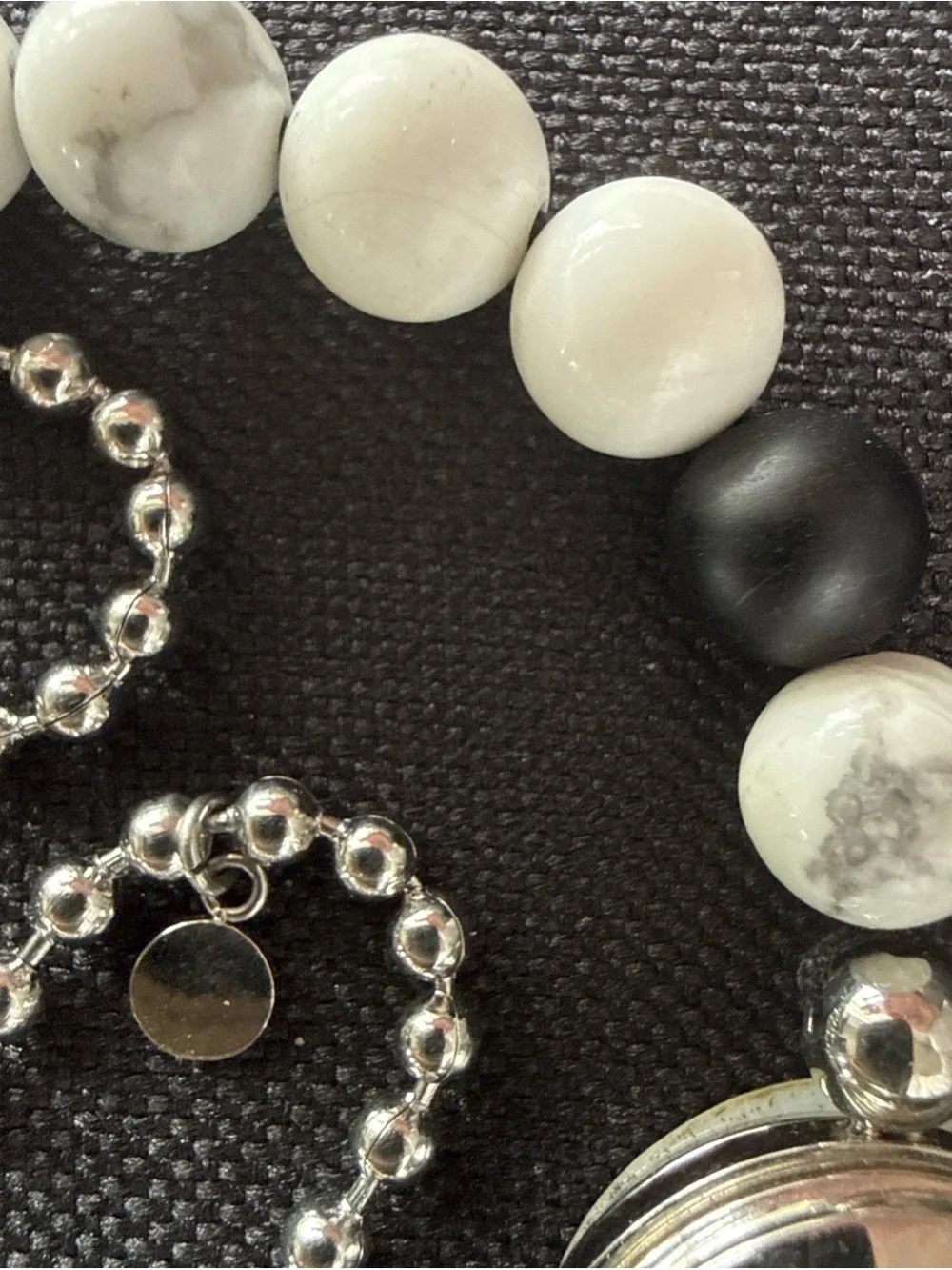 Totwoo Bluetooth Connect to Love Adjustable-Onyx+White Stone-Moon Star Bracelet